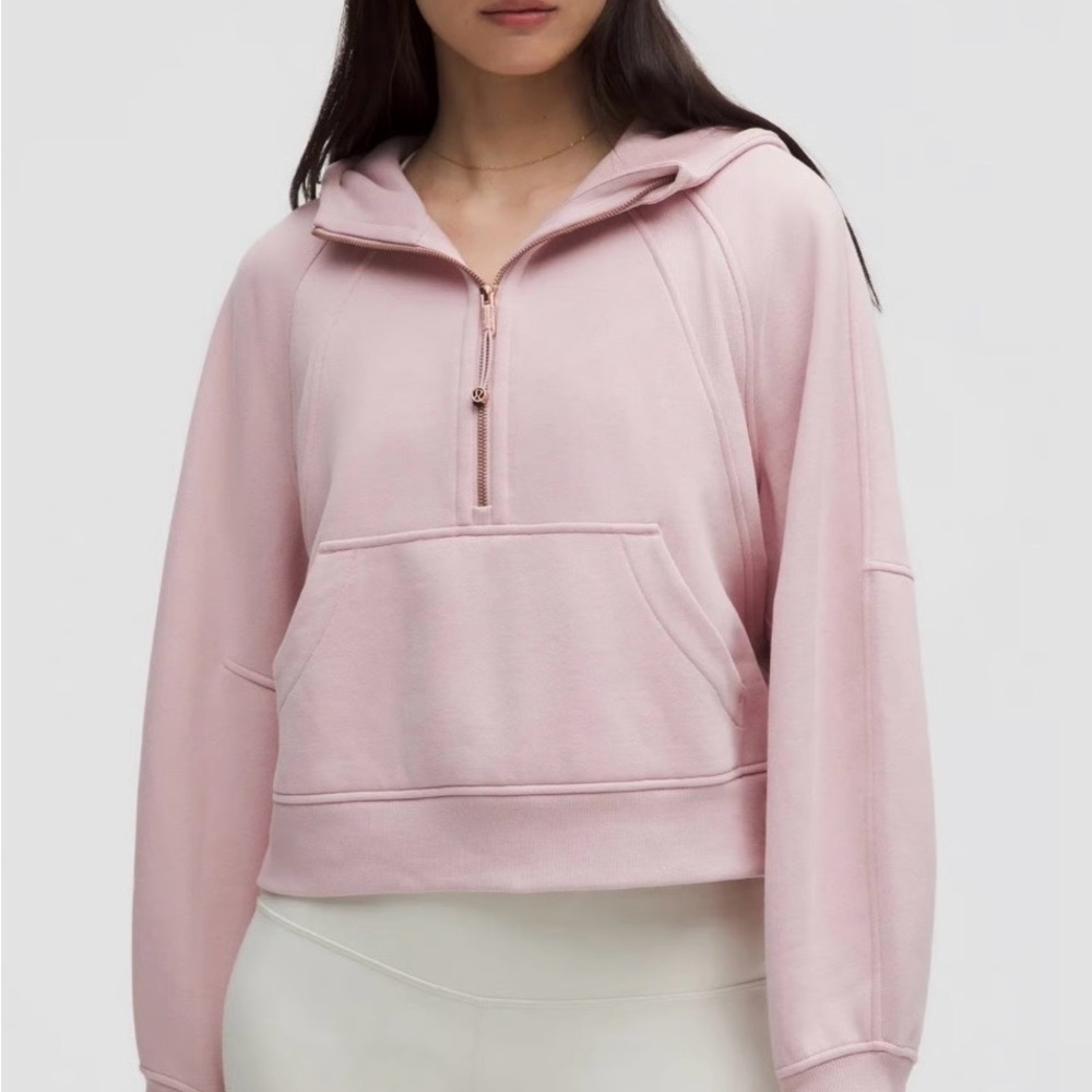 Lululemon Cropped Half-Zip Hoodie Pink XS